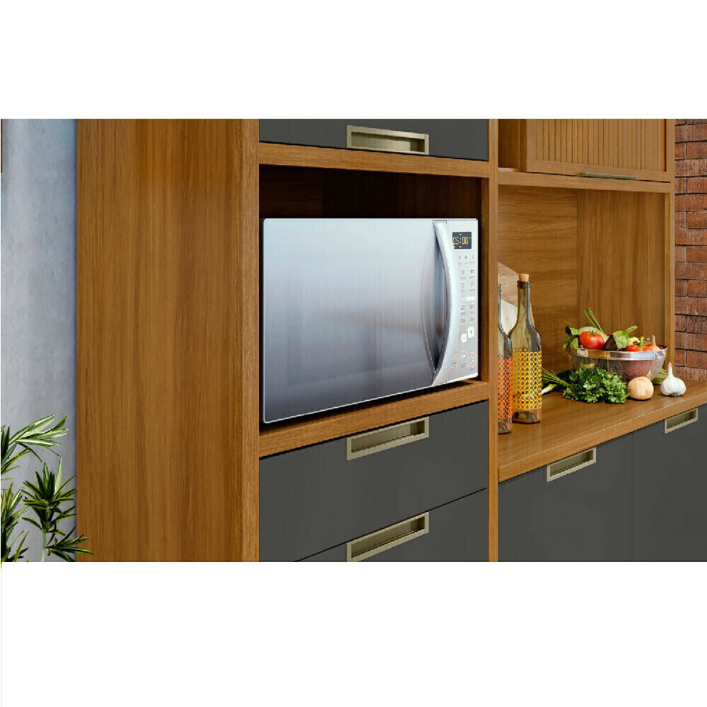 Armário de Cozinha Kit em MDF Kit Nesher 6 Portas 2 Gavetas Loft Imperatriz Freijó/Grafite  Armário de Cozinha Kit em MDF Kit Nesher 6 Portas 2 Gavetas Loft Imperatriz Freijó/Grafite