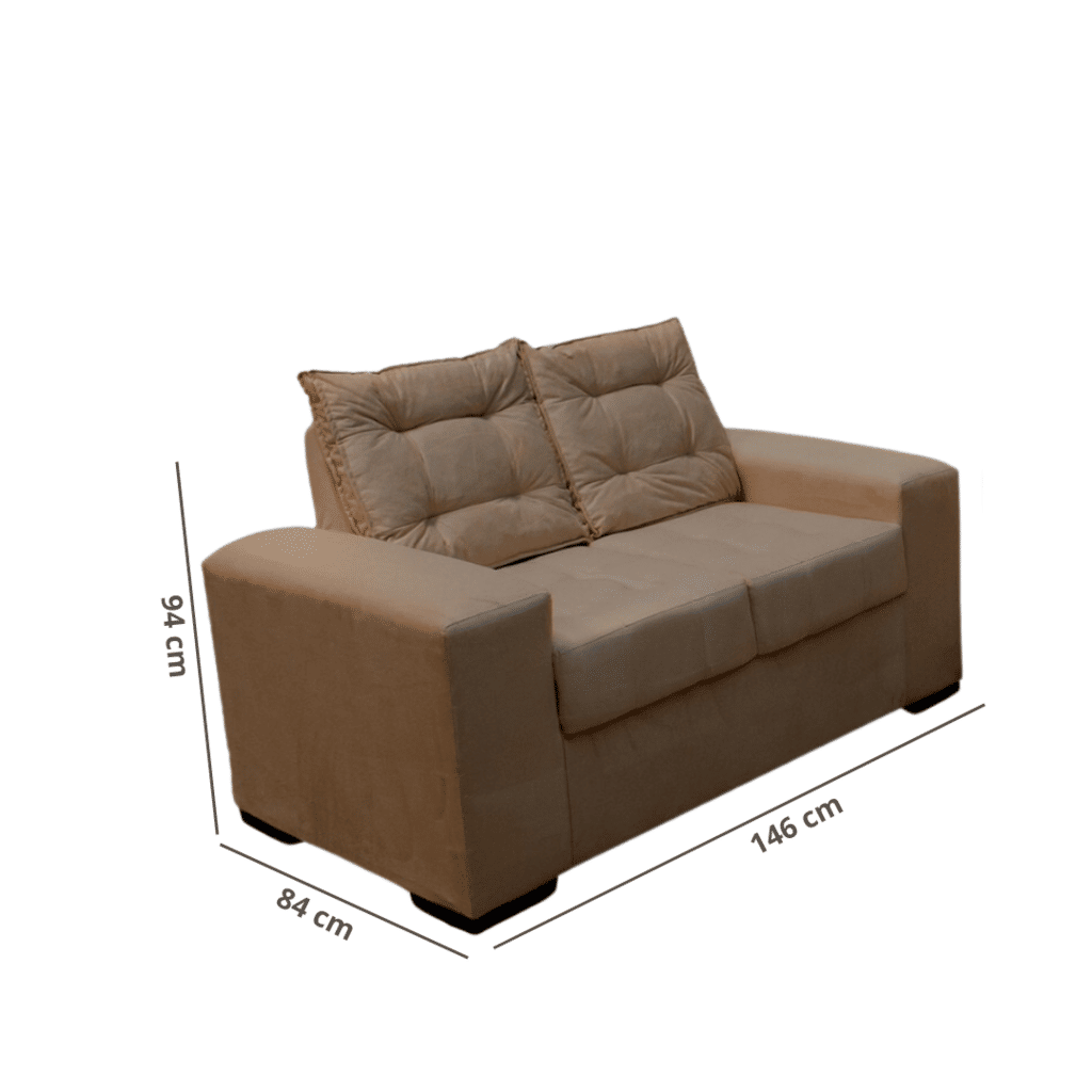 Conjunto de Sofá 2x3 Lugares Torun Caramelo Masterflex