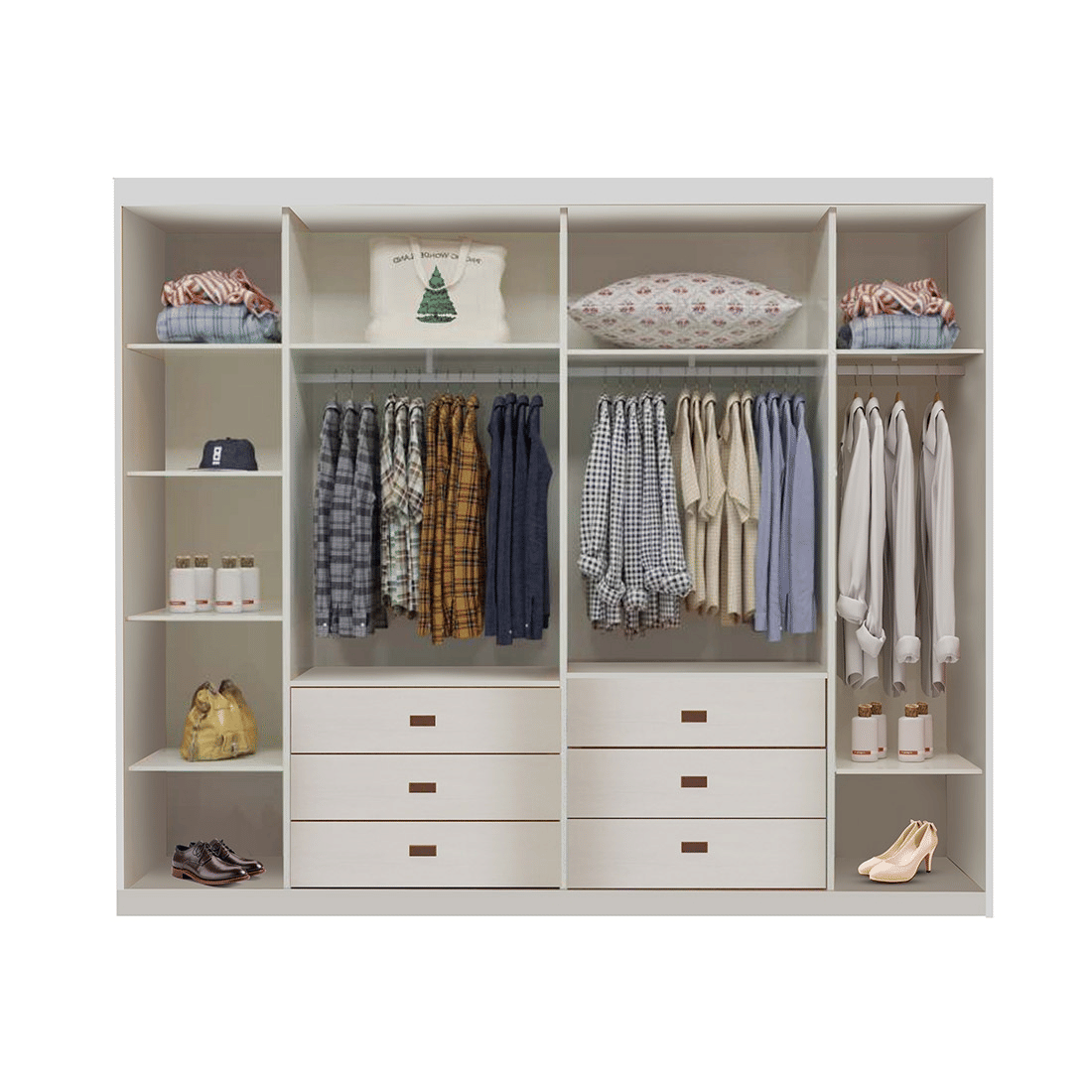 Guarda-Roupa Casal em MDF 6 Portas Bom Pastor Big Mary 2.7 - Branco