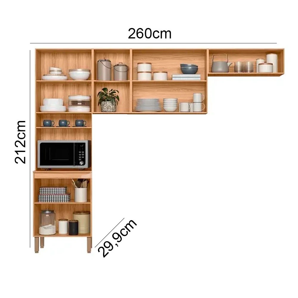 Cozinha Compacta Maria Flor 5 Portas Freijó/Off White – Nicioli Cozinha Compacta Maria Flor 5 Portas Freijó/Off White – Nicioli