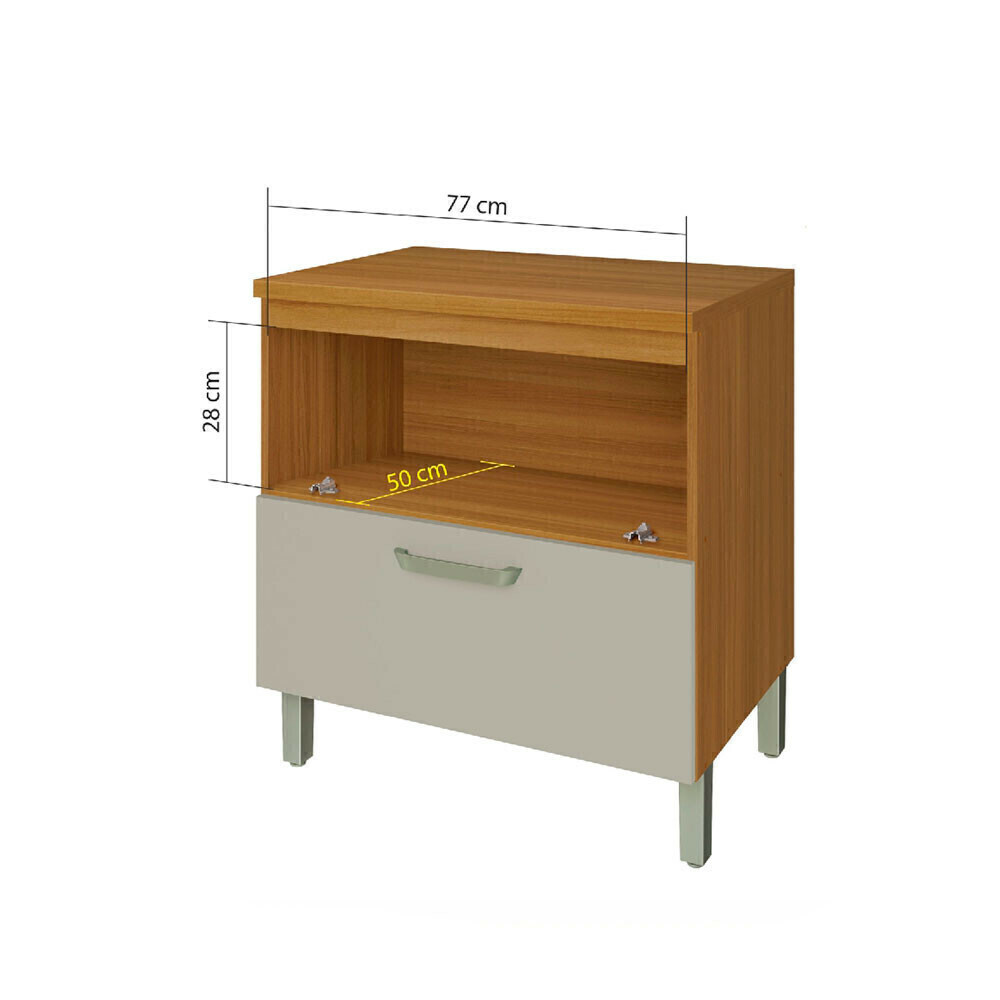 Balcão de Cozinha em MDF Nesher 1 Porta 1 Gaveta Princesa 80cm Freijo / Off White Balcão de Cozinha em MDF Nesher 1 Porta 1 Gaveta Princesa 80cm Freijo / Off White