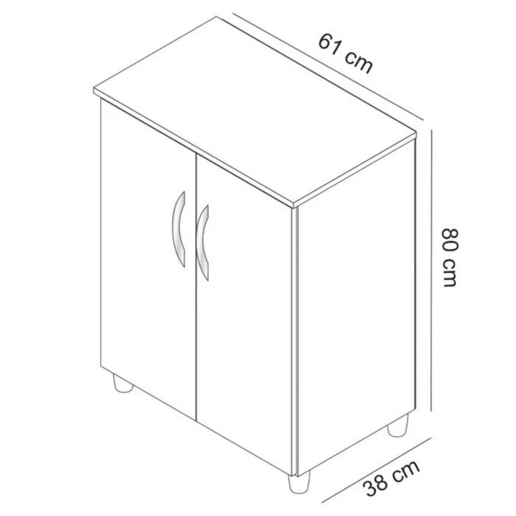Balcão de Cozinha Multiuso 2 Portas Denver Branco Fiorello