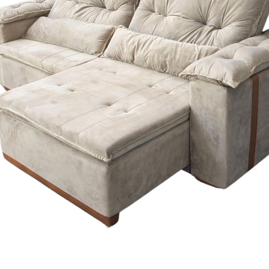 Sofá Retrátil Reclinável Imperador 230cm 2 Modulos - Bege Sofá Retrátil Reclinável Imperador 230cm 2 Modulos - Bege