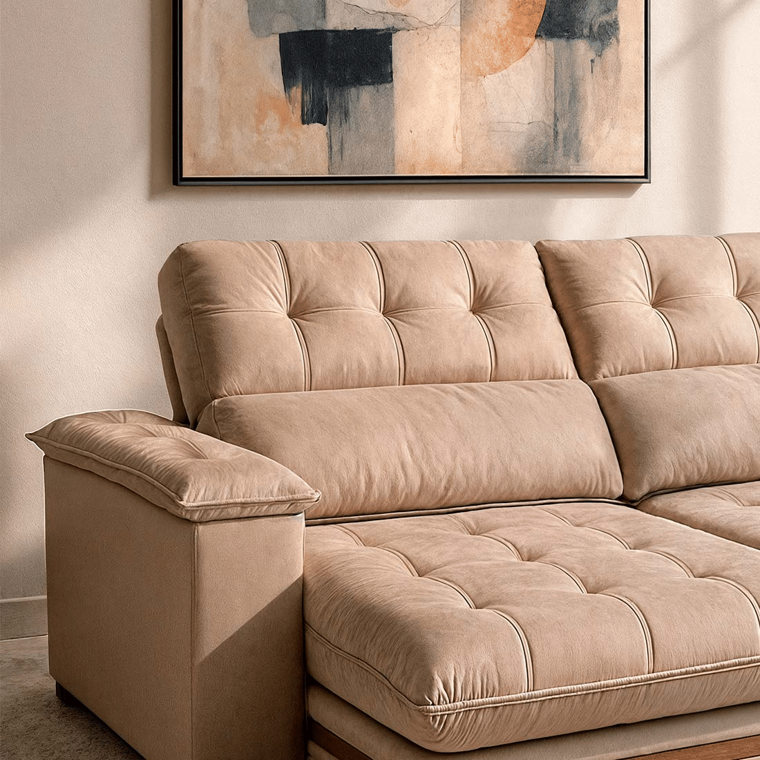 Sofá Retrátil e Reclinável Avila 290cm com Molas 3001 - Bom Pastor