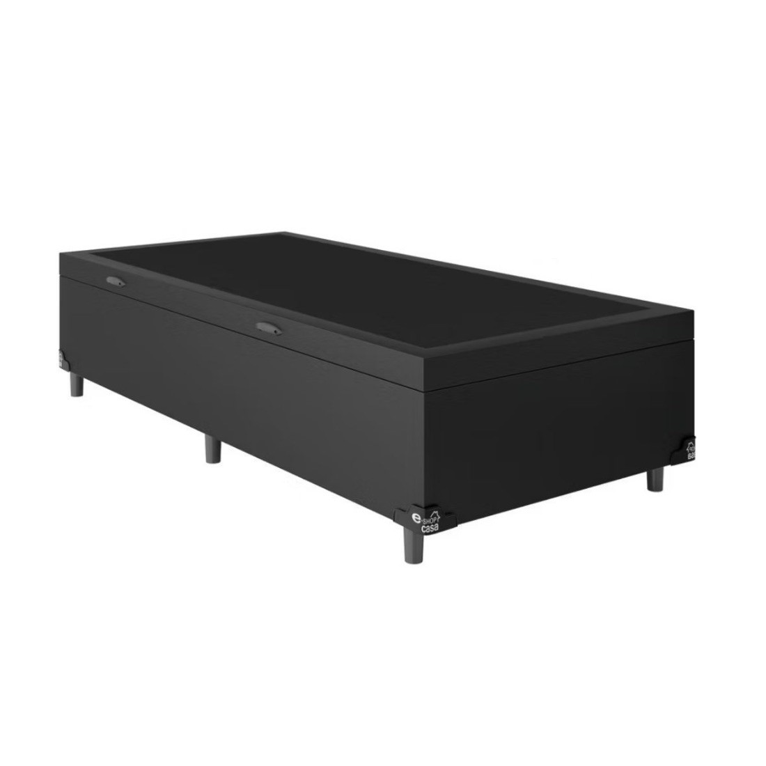 Base Bau Solteiro Ortolike Courino Preto 88x188X40 Base Bau Solteiro Ortolike Courino Preto 88x188X40