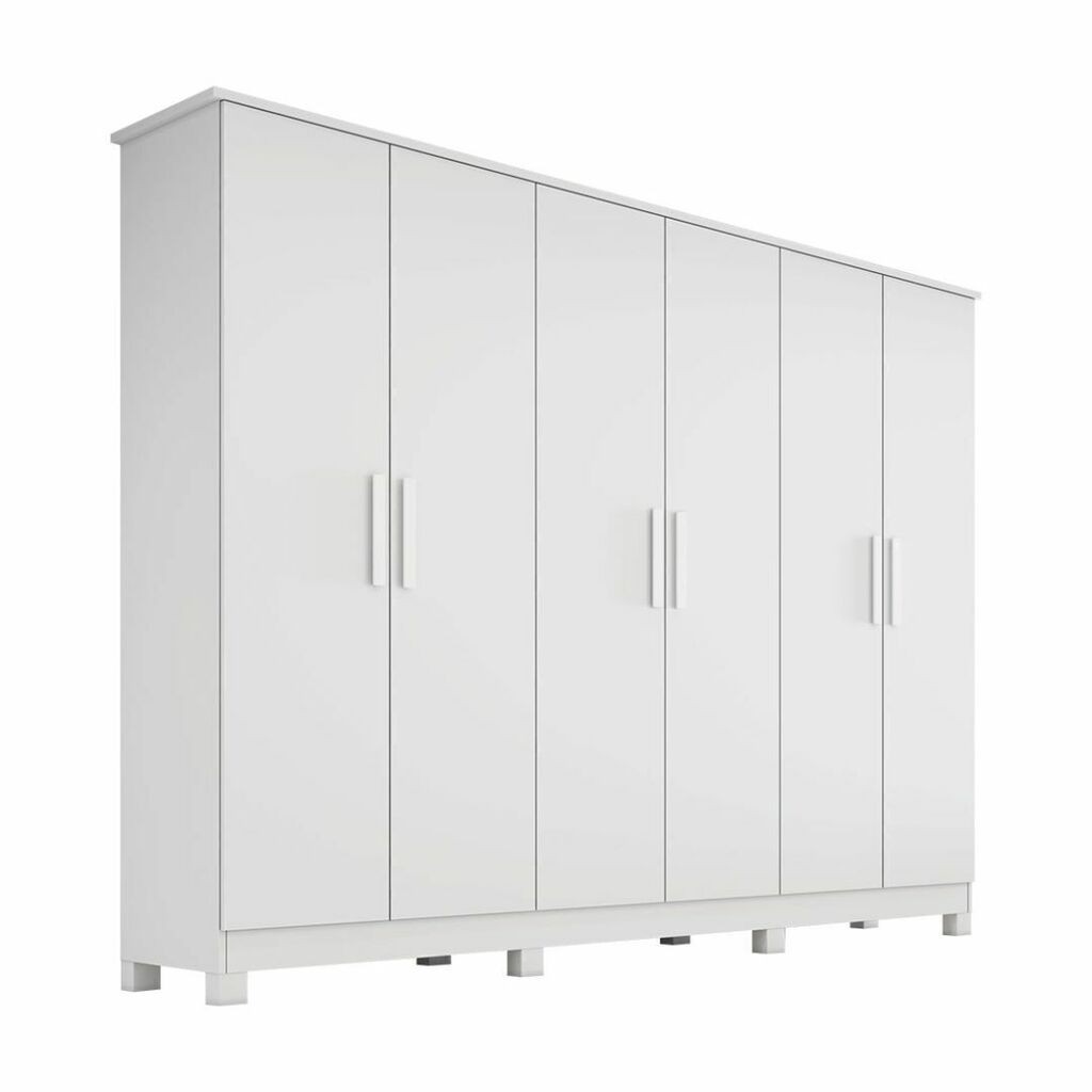 Guarda-Roupa Casal Em MDF 6 Portas Bianchi Nina Branco Guarda-Roupa Casal Em MDF 6 Portas Bianchi Nina Branco