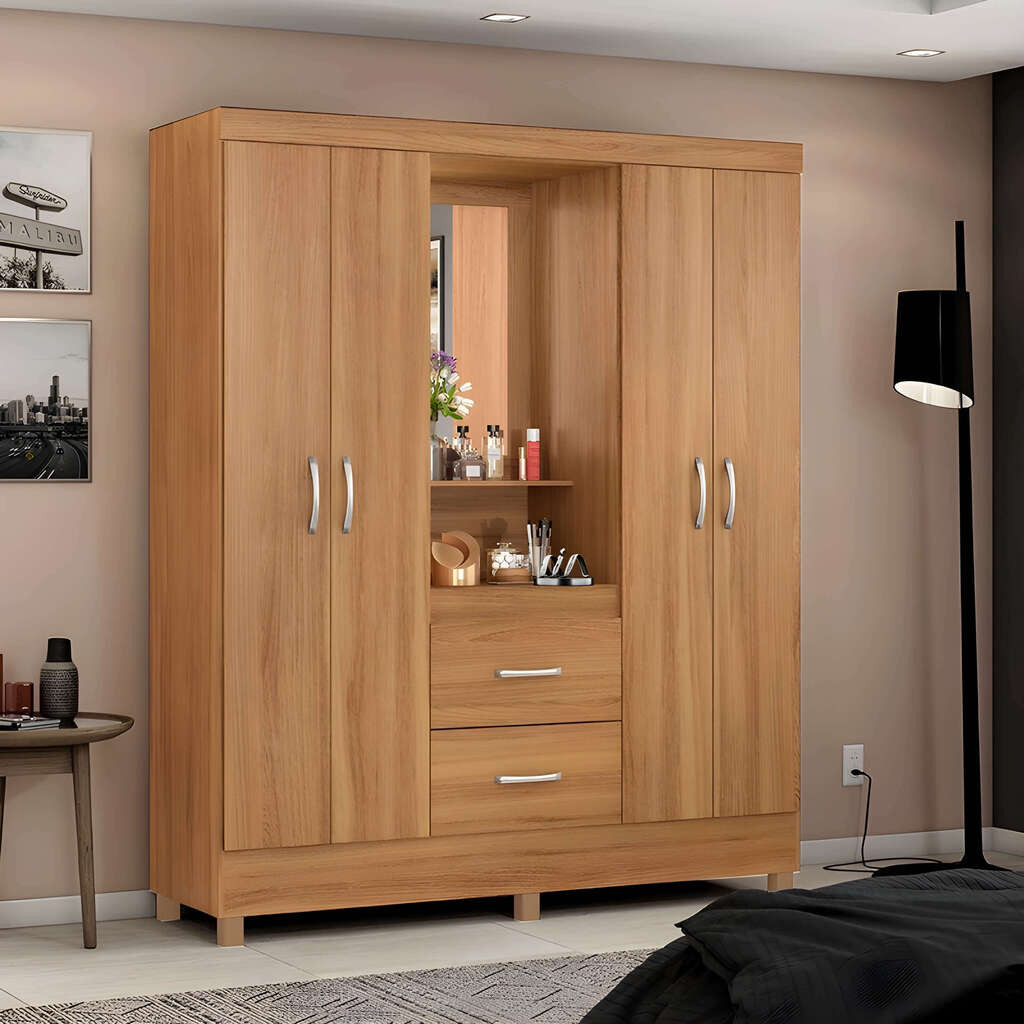 Guarda-Roupa Solteiro Com Espelho Capelinha Lord Amendola - Demobile Guarda-Roupa Solteiro Com Espelho Capelinha Lord Amendola - Demobile