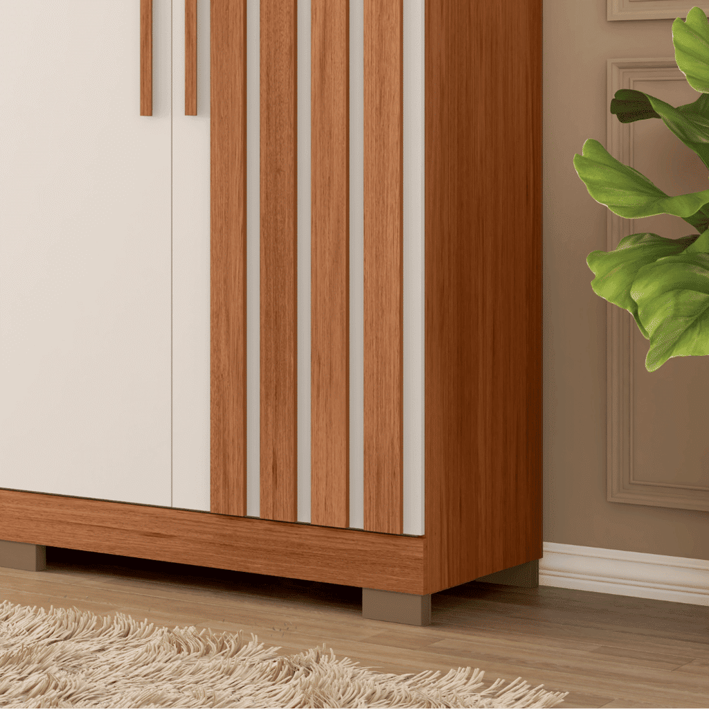 Guarda-Roupa Casal 5 Portas 2 Gavetas Sophia 2.2 Caemmun - Freijó/Off White Guarda-Roupa Casal 5 Portas 2 Gavetas Sophia 2.2 Caemmun - Freijó/Off White