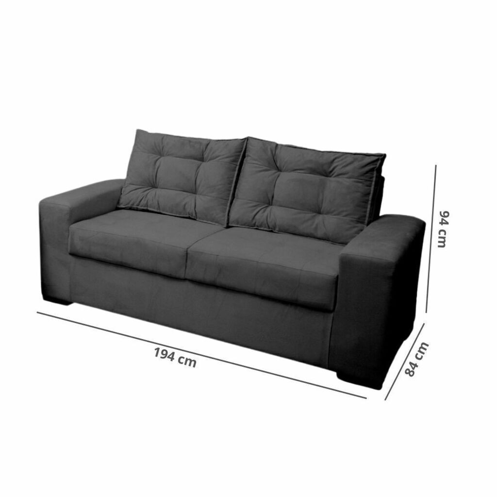 Conjunto de Sofá 2x3 Lugares Torun Cinza Masterflex