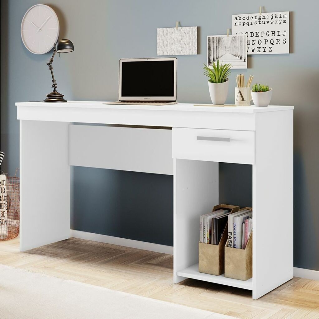 Escrivaninha/Mesa de Computador 1 Gaveta NT 2070 Branco - Notável Escrivaninha/Mesa de Computador 1 Gaveta NT 2070 Branco - Notável