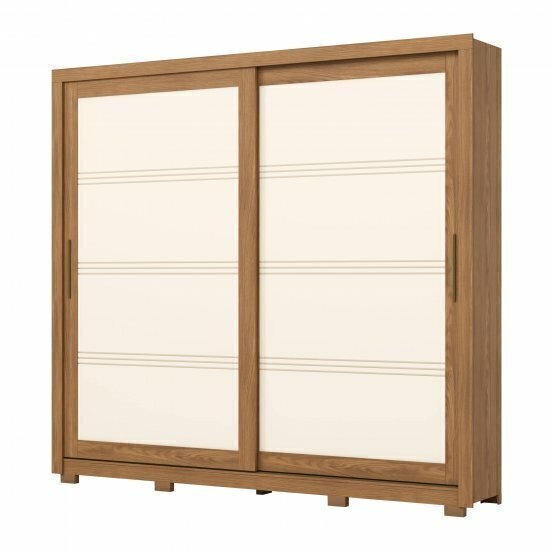 Guarda-roupa Casal 2 Portas de Correr Medelin Nature/Off - Henn Guarda-roupa Casal 2 Portas de Correr Medelin Nature/Off - Henn