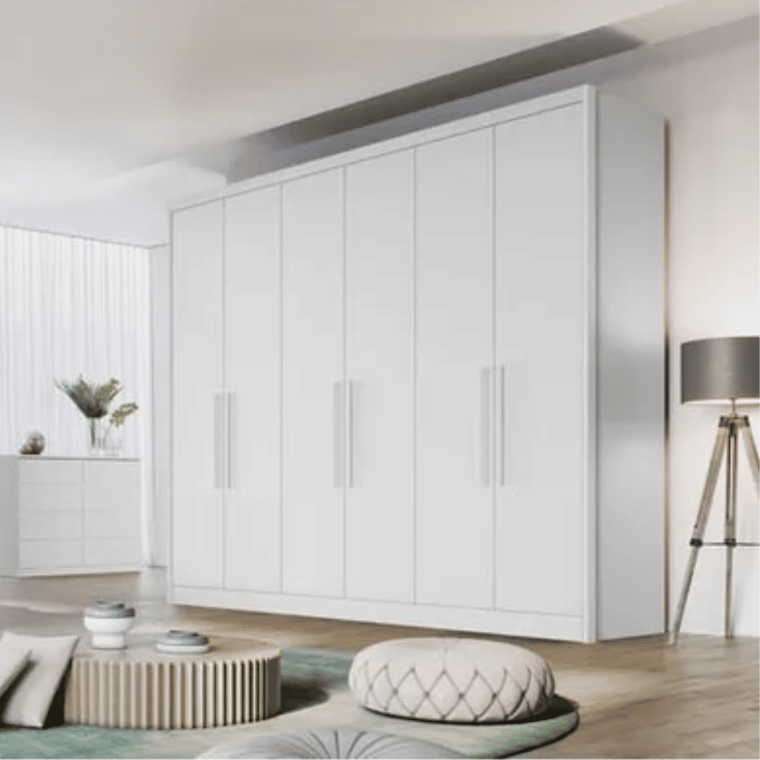 Guarda Roupa Casal 6 Portas 6 Gavetas 100% MDF Vertice Branco - Novo Horizonte