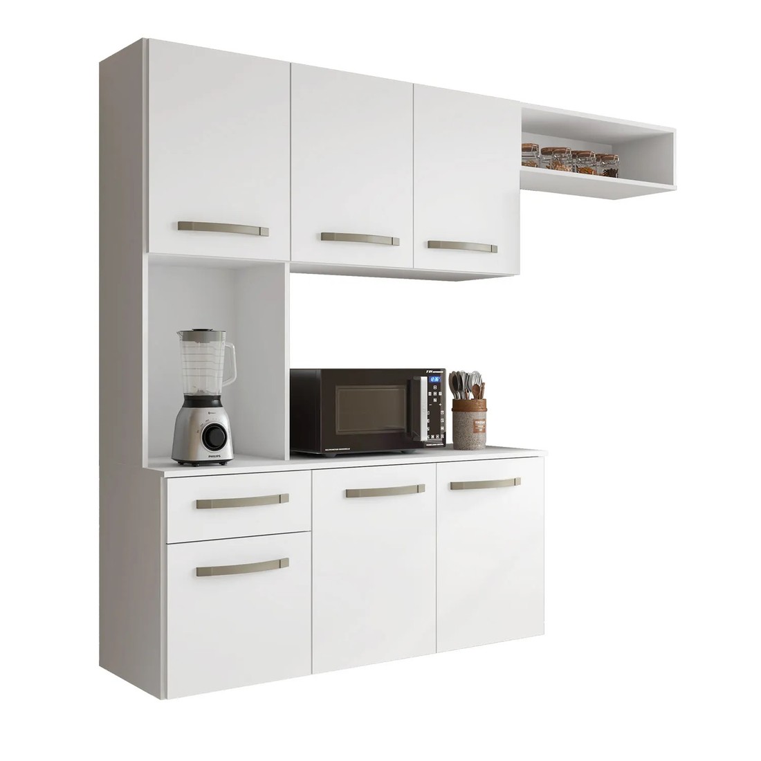 Cozinha Compacta Suspensa Completa Belíssima Branco - Fiorello Cozinha Compacta Suspensa Completa Belíssima Branco - Fiorello