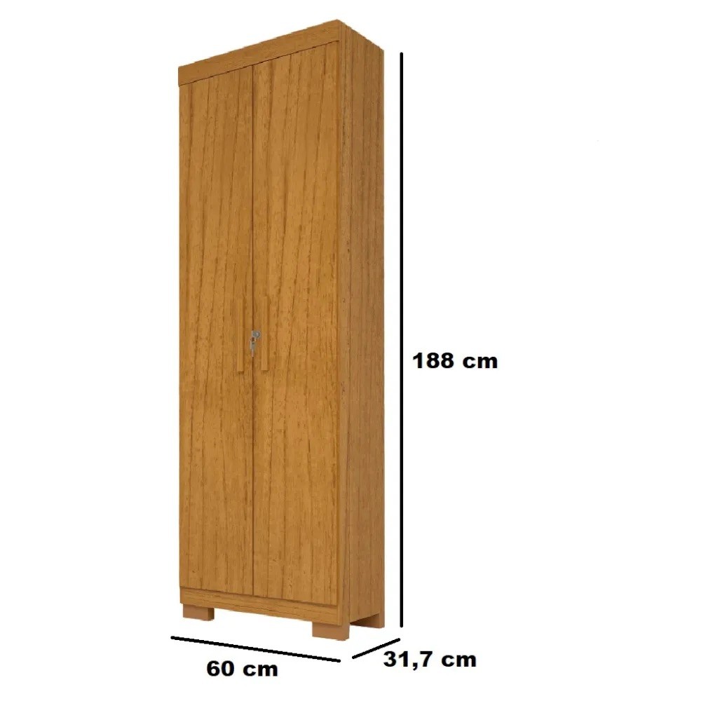 Armário Multiuso 2 Portas 100% MDF com Chave e Pés Iris Cinamomo - ACP Móveis Armário Multiuso 2 Portas 100% MDF com Chave e Pés Iris Cinamomo - ACP Móveis