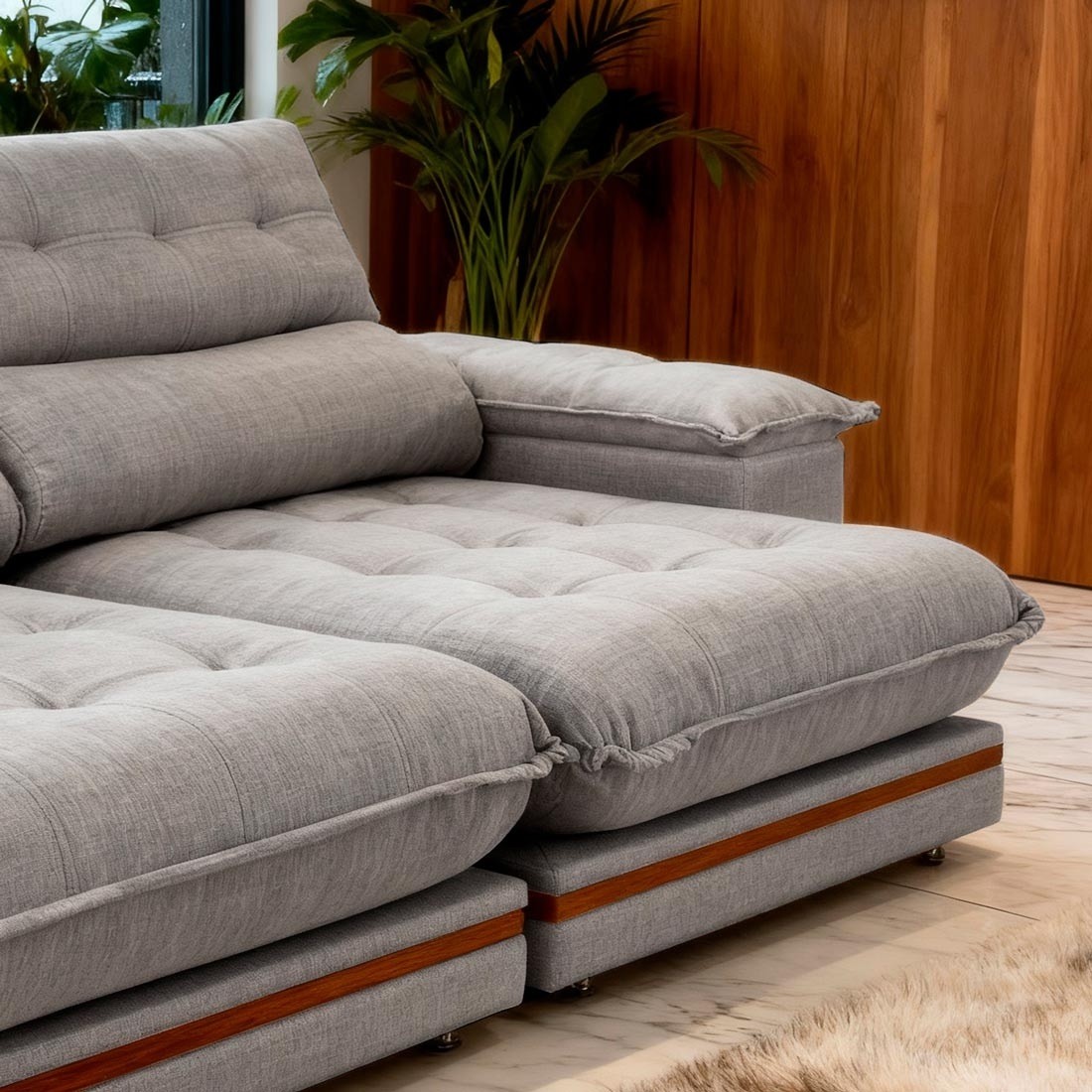 Sofá Retrátil Reclinável Avila 290 com Molas 290cm 3028 - Bom Pastor