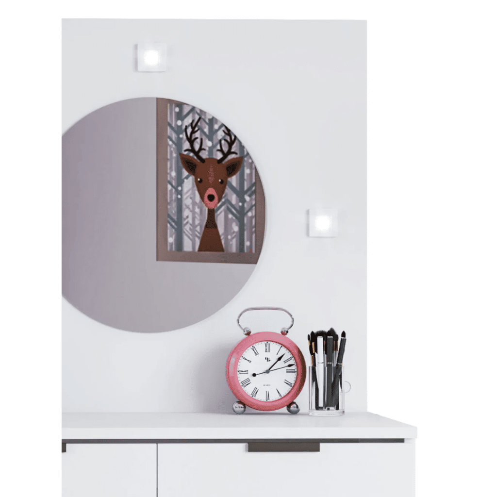 Penteadeira com Espelho e Led Melissa Branco Brilho Fiorello Penteadeira com Espelho e Led Melissa Branco Brilho Fiorello