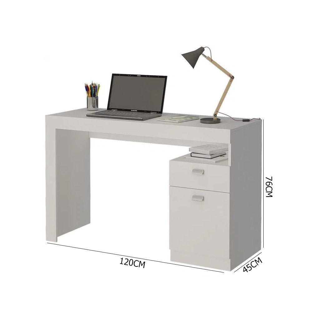 Escrivaninha 1 Gaveta 1 Porta Permobili Melissa Branco Escrivaninha 1 Gaveta 1 Porta Permobili Melissa Branco