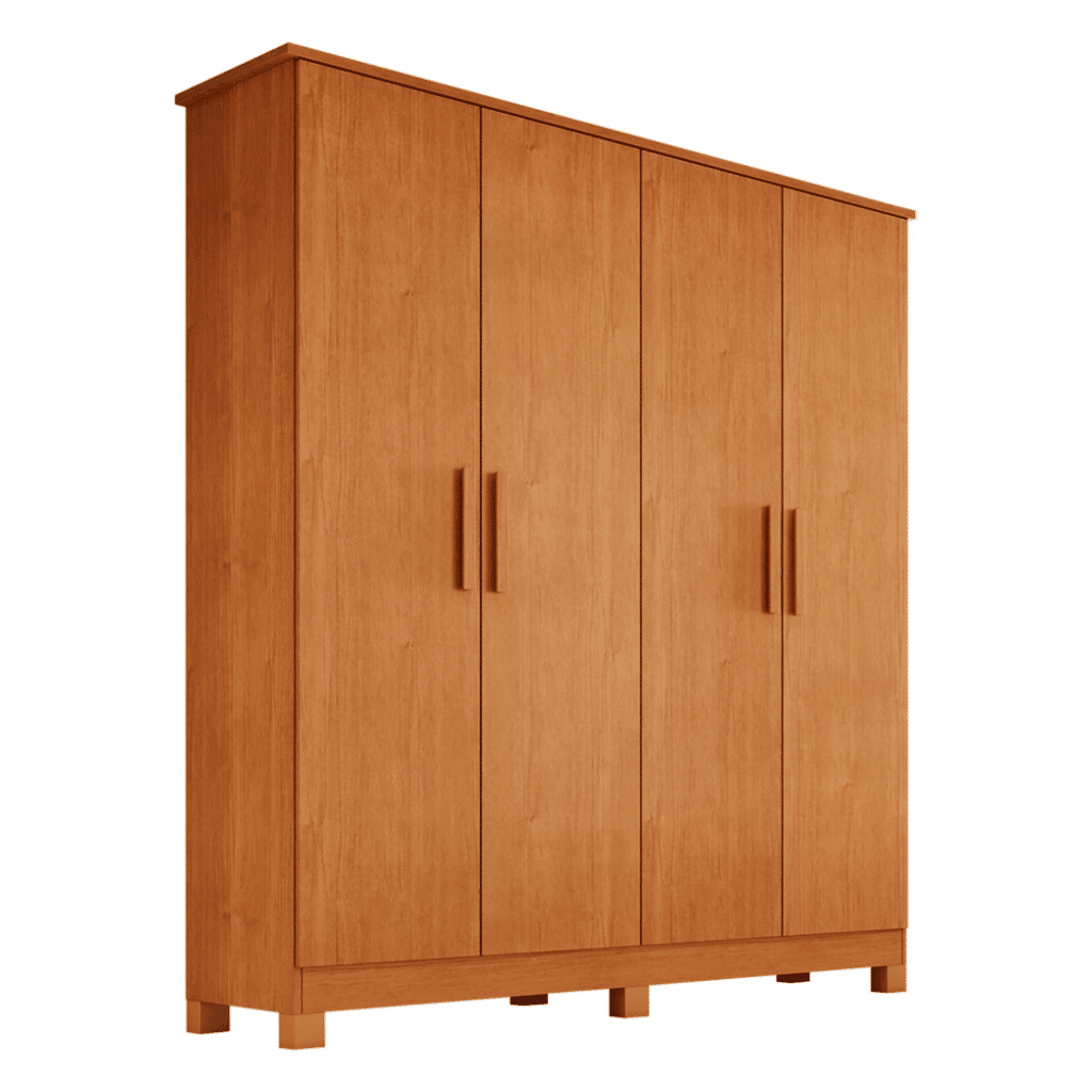 Guarda-Roupa Solteiro Em MDF 4 Portas Bianchi Nina Nature Guarda-Roupa Solteiro Em MDF 4 Portas Bianchi Nina Nature