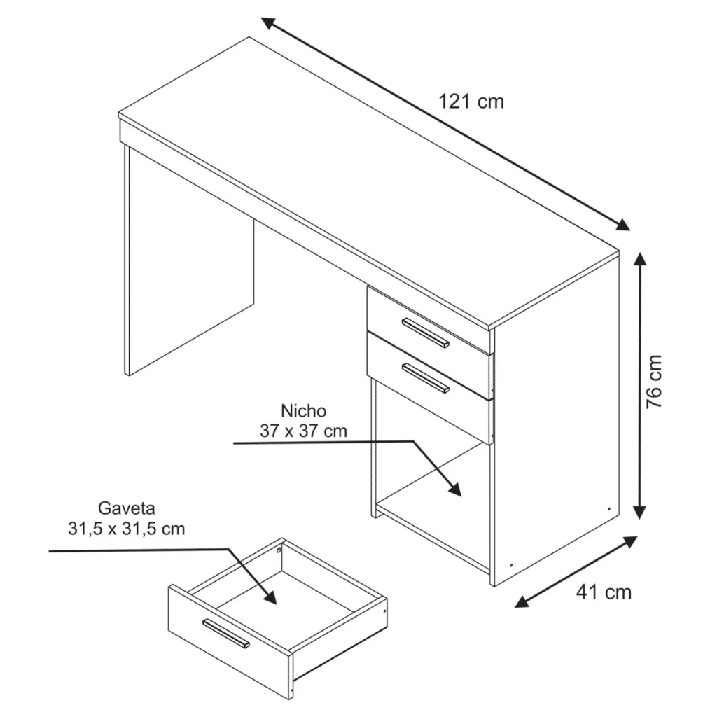 Escrivaninha/Mesa de Computador 2 Gavetas Office Nogal - Notável Escrivaninha/Mesa de Computador 2 Gavetas Office Nogal - Notável