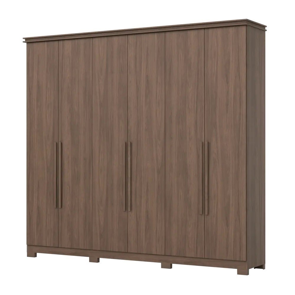 Guarda-roupa Casal Belori 6 Portas Castanho - Henn Guarda-roupa Casal Belori 6 Portas Castanho - Henn