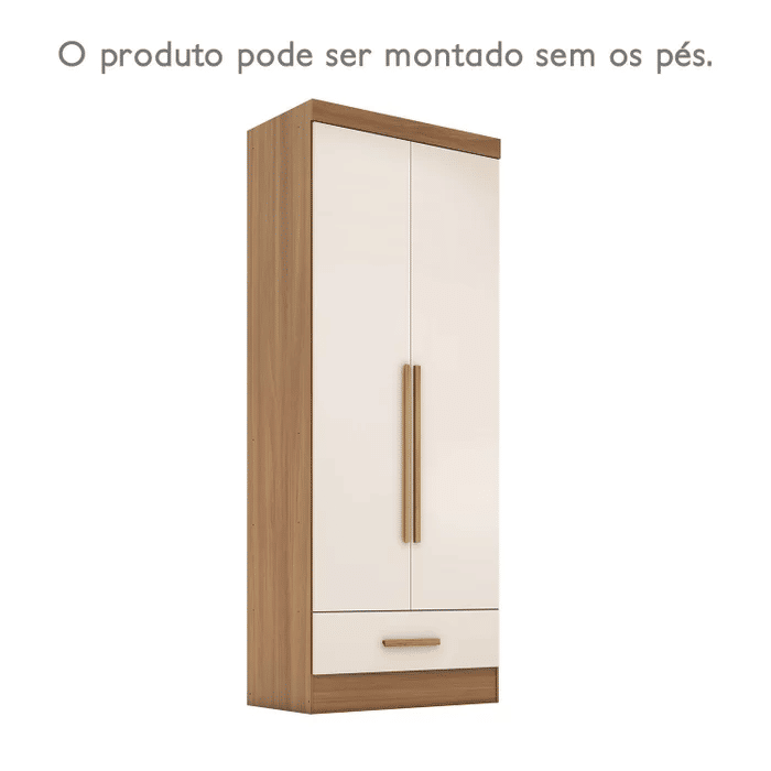 Guarda-Roupa Solteiro 2 Portas Rodial Smart Plus Cinamomo/Off White Guarda-Roupa Solteiro 2 Portas Rodial Smart Plus Cinamomo/Off White