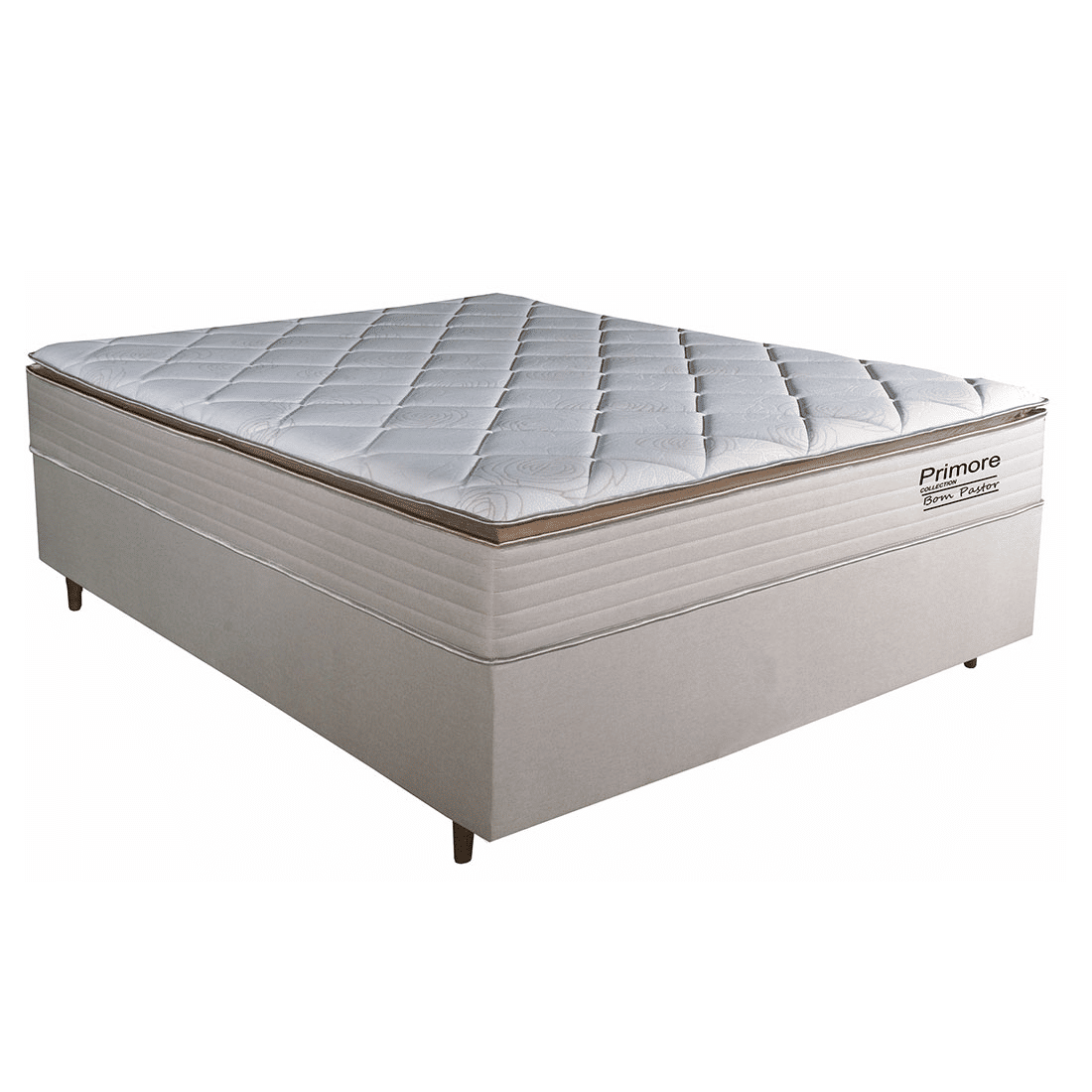 Conjunto Cama Box Casal Primore 138cm, EPS com Espuma D45 - Bom Pastor