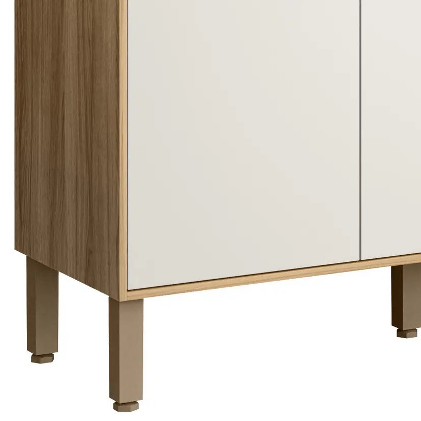 Balcão Nicioli Maria Flor 2 Portas e 3 Gavetas 120 cm Freijó/Off White Balcão Nicioli Maria Flor 2 Portas e 3 Gavetas 120 cm Freijó/Off White