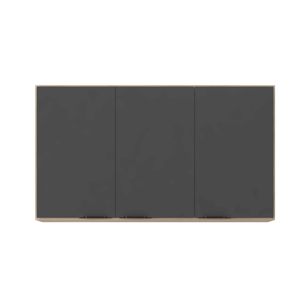 Armário Aéreo de Cozinha 3 Portas, Firenze 120cm - Demobile - Avela/Grafite Armário Aéreo de Cozinha 3 Portas, Firenze 120cm - Demobile - Avela/Grafite