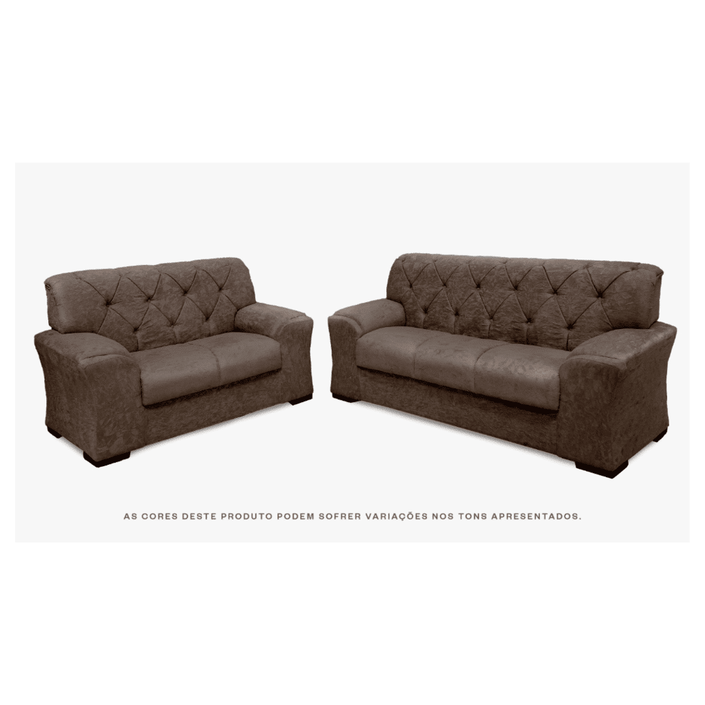 Conjunto de Sofá 2x3 Lugares Caribe Castor Capitonê Masterflex Conjunto de Sofá 2x3 Lugares Caribe Castor Capitonê Masterflex