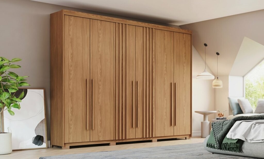 Guarda-roupa Casal Norton 6 Portas Nature - Henn Guarda-roupa Casal Norton 6 Portas Nature - Henn