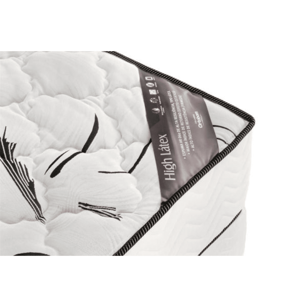 Colchão Ortobom Highfoam Espuma HR 45 Queen Cinza e Branco 158x198x28 Colchão Ortobom Highfoam Espuma HR 45 Queen Cinza e Branco 158x198x28