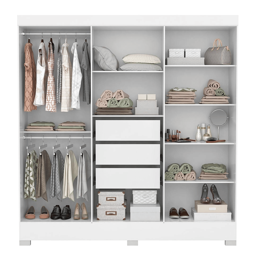 Guarda-Roupa Casal 6 Portas Pratico Branco - Demóbile
