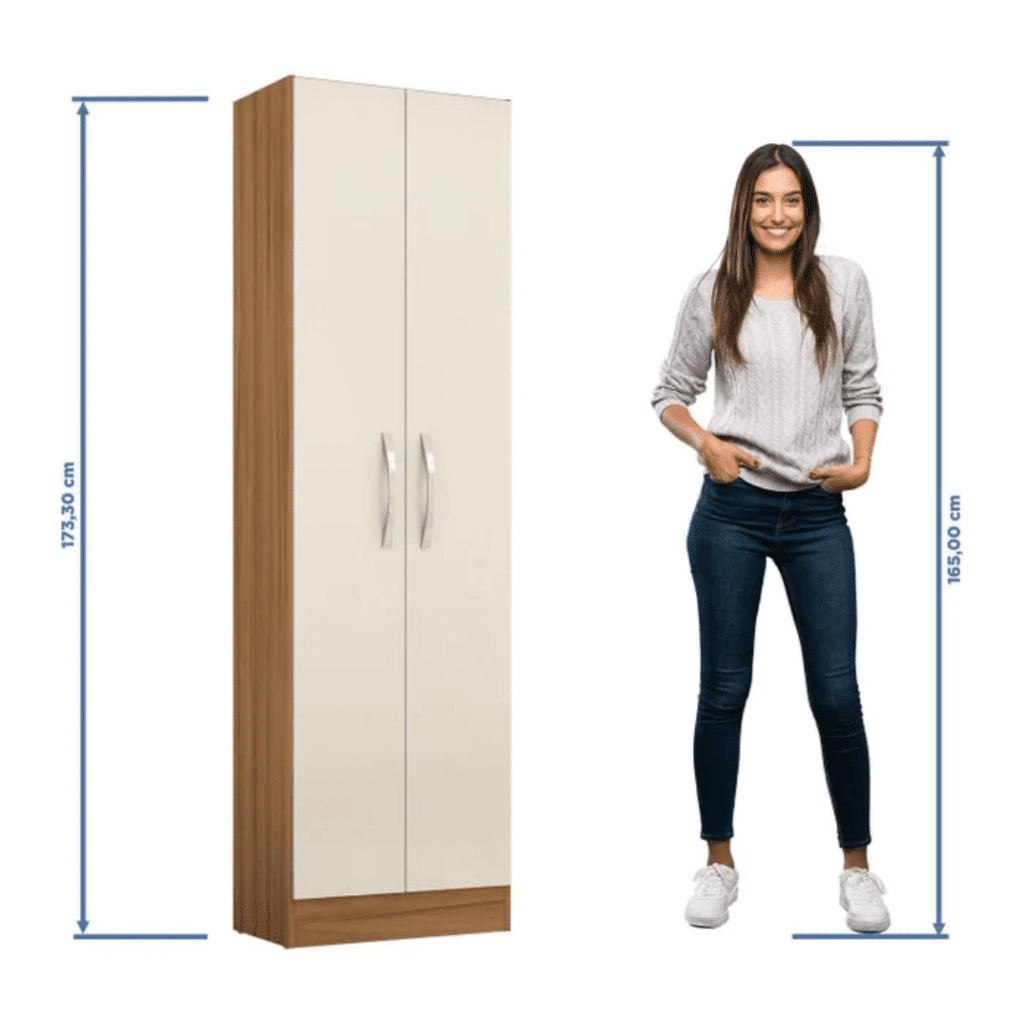 Armário Multiuso 2 Portas NT4045 Freijo com Off White - Notável Armário Multiuso 2 Portas NT4045 Freijo com Off White - Notável