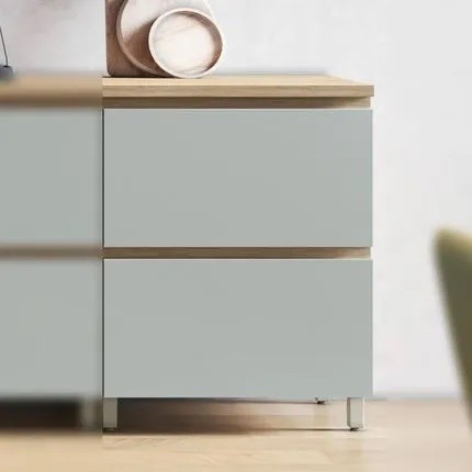 Balcão Nesher Rainha 1 Porta 1 Gaveta 70cm - Verde/Naturale
