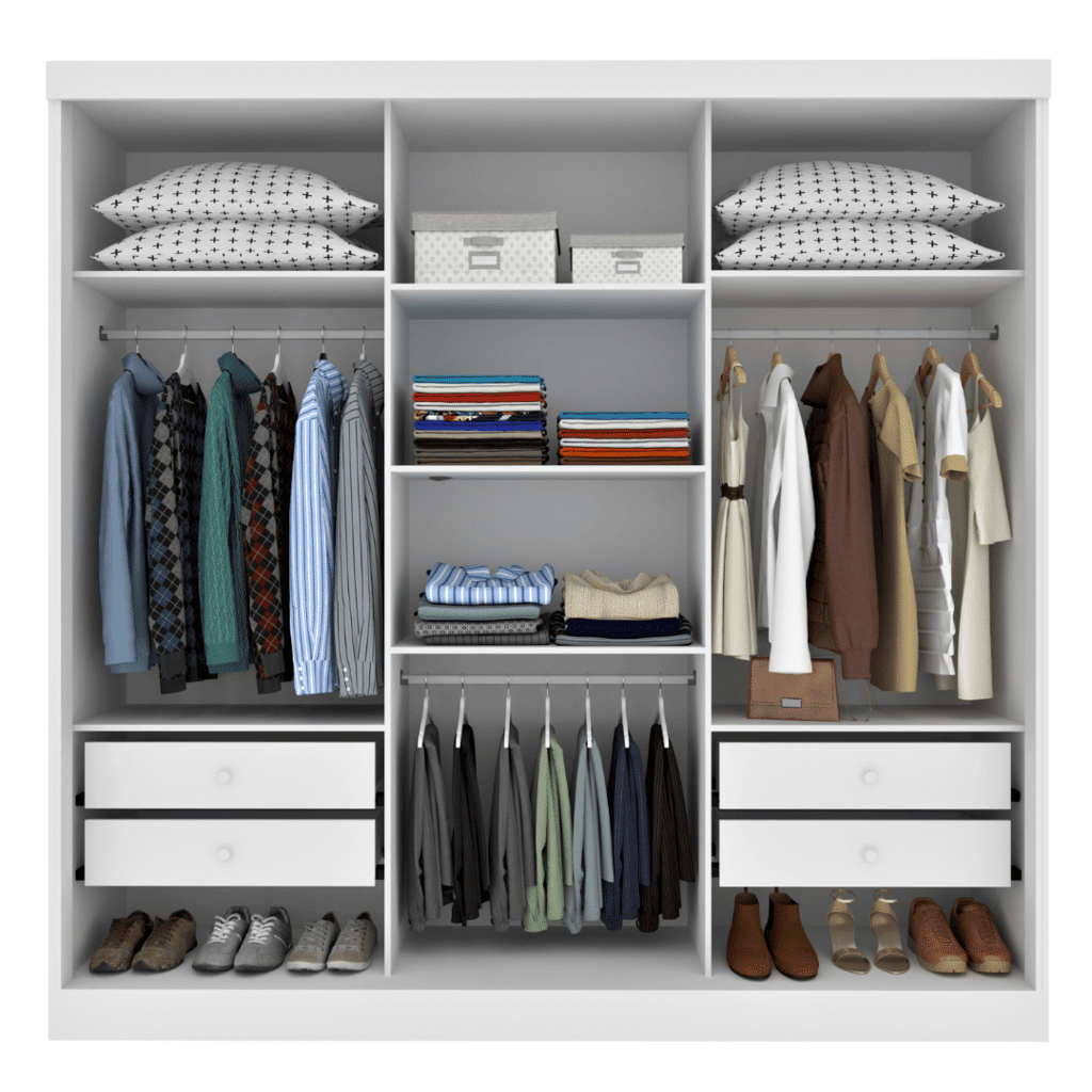 Guarda-Roupa Casal Com Espelho 3 Portas de Correr Tcil Móveis Dacar Branco Guarda-Roupa Casal Com Espelho 3 Portas de Correr Tcil Móveis Dacar Branco