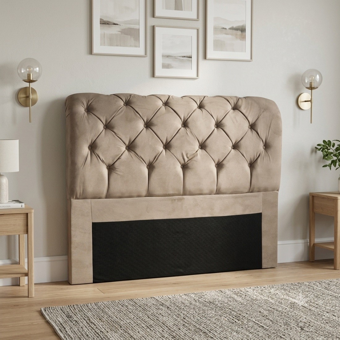 Cabeceira de Cama Box Casal  140cm Estofada Malu Adagio - Castor
