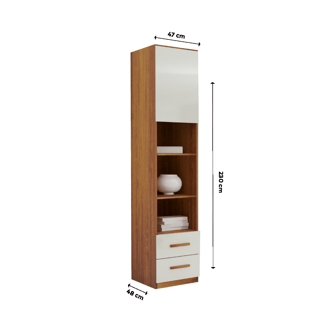 Modulo Guarda-Roupa Tivoli Mesa de Cabeceira, 100% MDF Nature/Bege - Bom Pastor