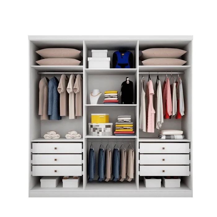 Guarda Roupa Casal 6 Portas 6 Gavetas 100% MDF Vertice Branco - Novo Horizonte