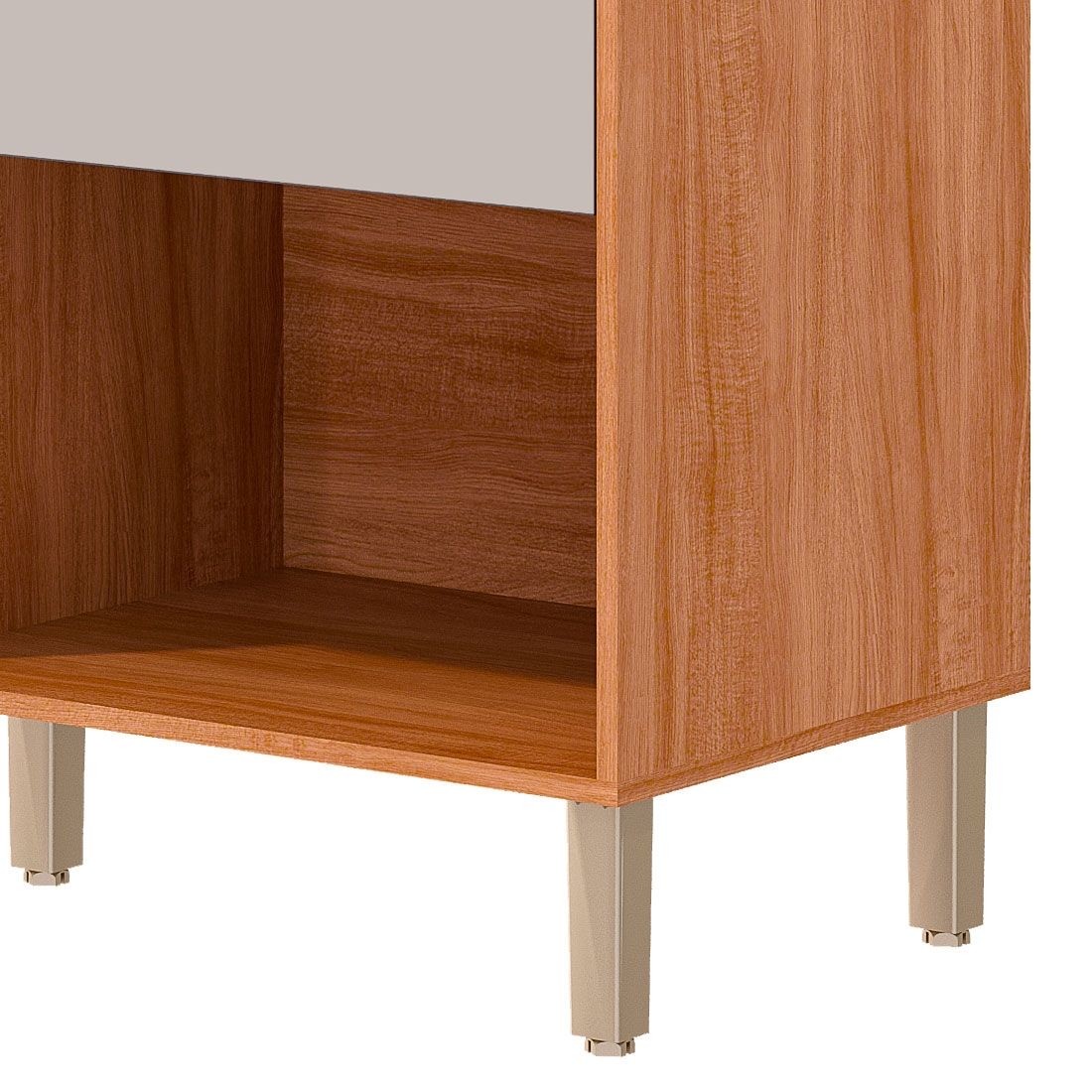 Balcão de Cozinha 100% MDF com Tampo 2 Gav e 2 Portas 120cm - Esplendida/Divina - Cinamomo/Off White - MGM Móveis