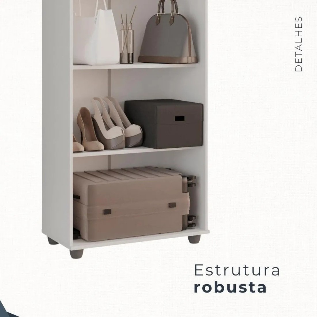 Armário Multiuso Caio 2 Portas 4 Prateleiras Branco CHF Móveis