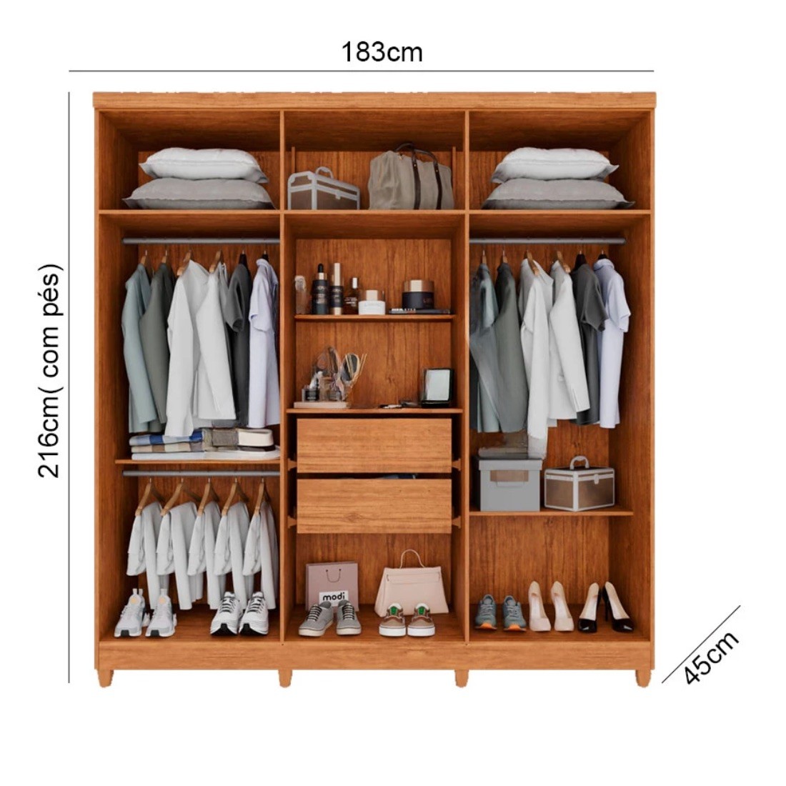 Guarda-Roupa Casal Portugal 6 Portas 2 Gavetas Imop Cinamomo/Off White Guarda-Roupa Casal Portugal 6 Portas 2 Gavetas Imop Cinamomo/Off White