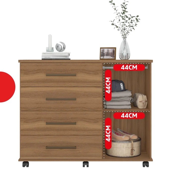 Cômoda Flora Demóbile 4 Gavetas e 1 Porta – Amendola Touch Cômoda Flora Demóbile 4 Gavetas e 1 Porta – Amendola Touch