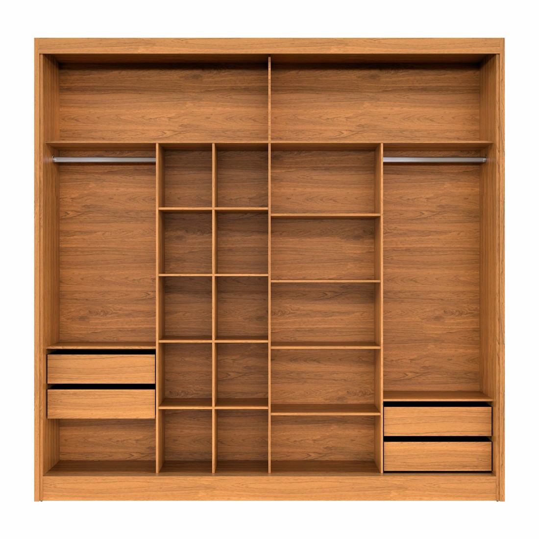 Guarda-Roupa 2 Portas de Correr 4 Gavetas Robel Studio 100% MDF Cinamomo/Off White Guarda-Roupa 2 Portas de Correr 4 Gavetas Robel Studio 100% MDF Cinamomo/Off White