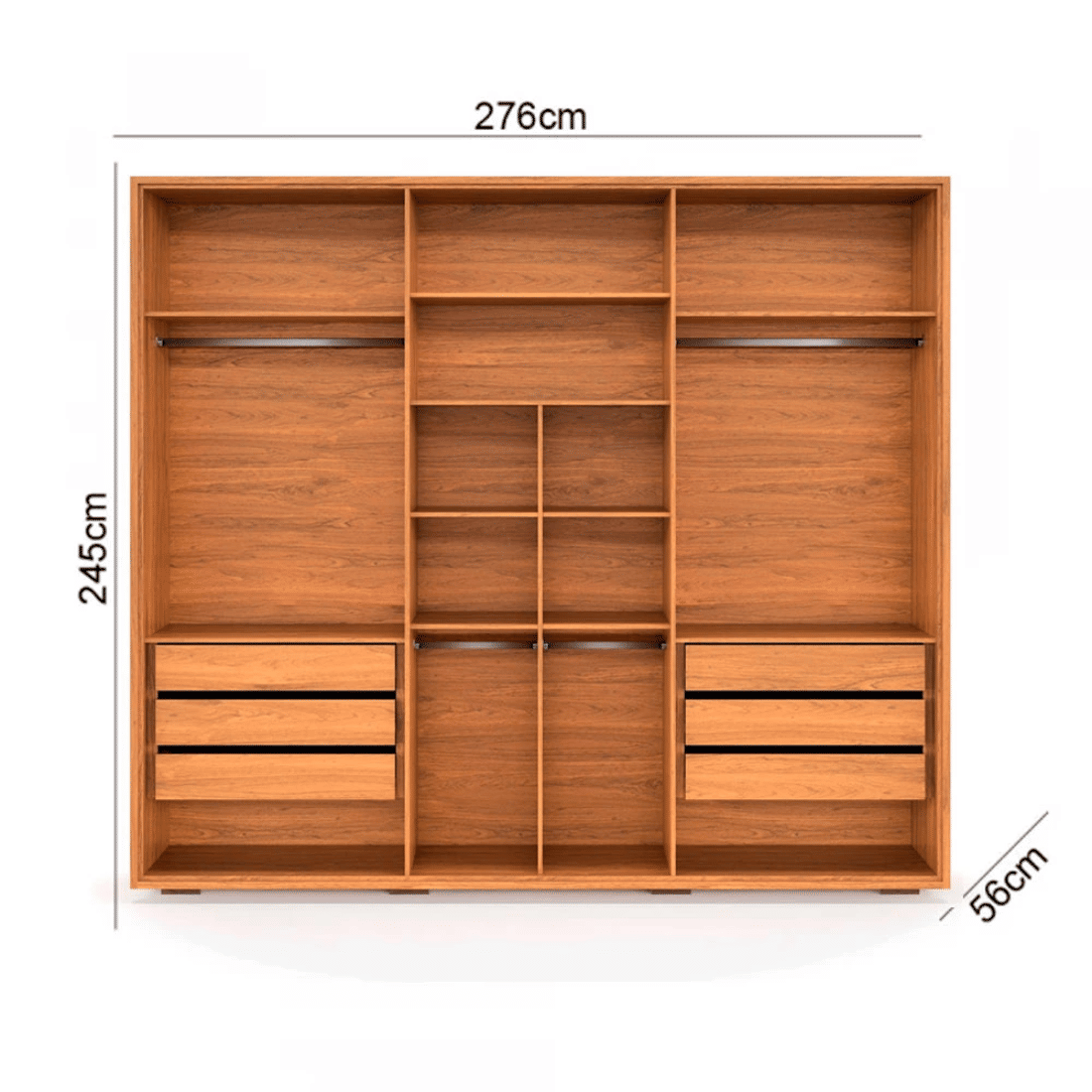Guarda-Roupa 6 Portas 6 Gavetas Robel Concept 2.7 c/ Pés Freijó/Reflecta Guarda-Roupa 6 Portas 6 Gavetas Robel Concept 2.7 c/ Pés Freijó/Reflecta