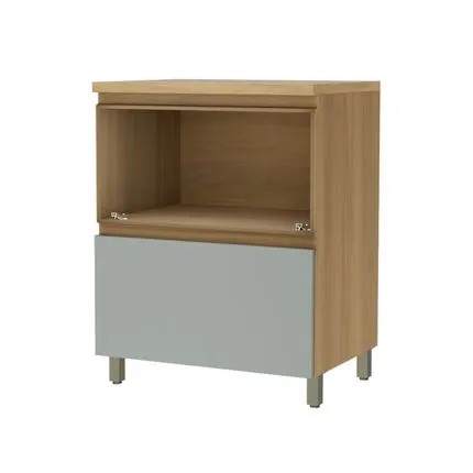 Balcão Nesher Rainha 1 Porta 1 Gaveta 70cm - Verde/Naturale