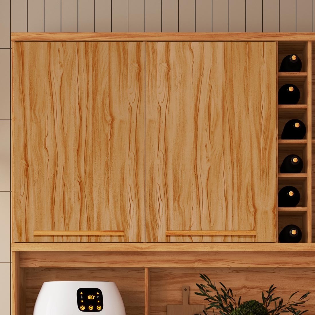 Kit de Cozinha Compacta 180 6 Portas 100% MDF Cecília Rio Doce - Amendoa/Off White Kit de Cozinha Compacta 180 6 Portas 100% MDF Cecília Rio Doce - Amendoa/Off White