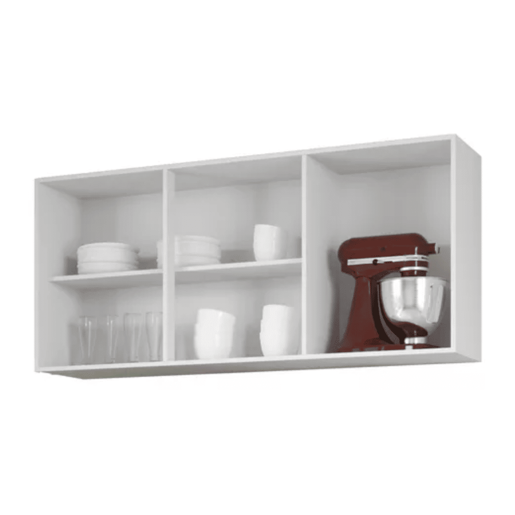 Armário Aéreo de Cozinha 3 Portas, Mila 120cm - Fiorello - Branco Armário Aéreo de Cozinha 3 Portas, Mila 120cm - Fiorello - Branco