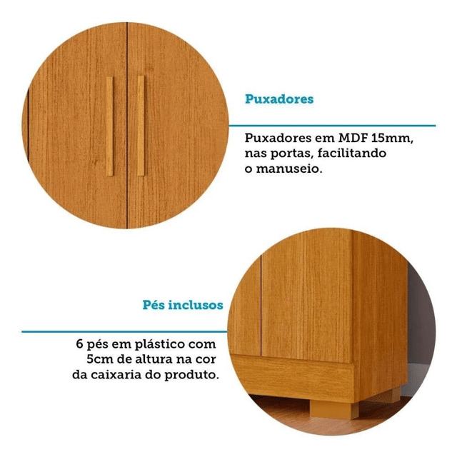 Guarda-Roupa Maya 6 Portas Cinamomo - Acp Móveis Guarda-Roupa Maya 6 Portas Cinamomo - Acp Móveis