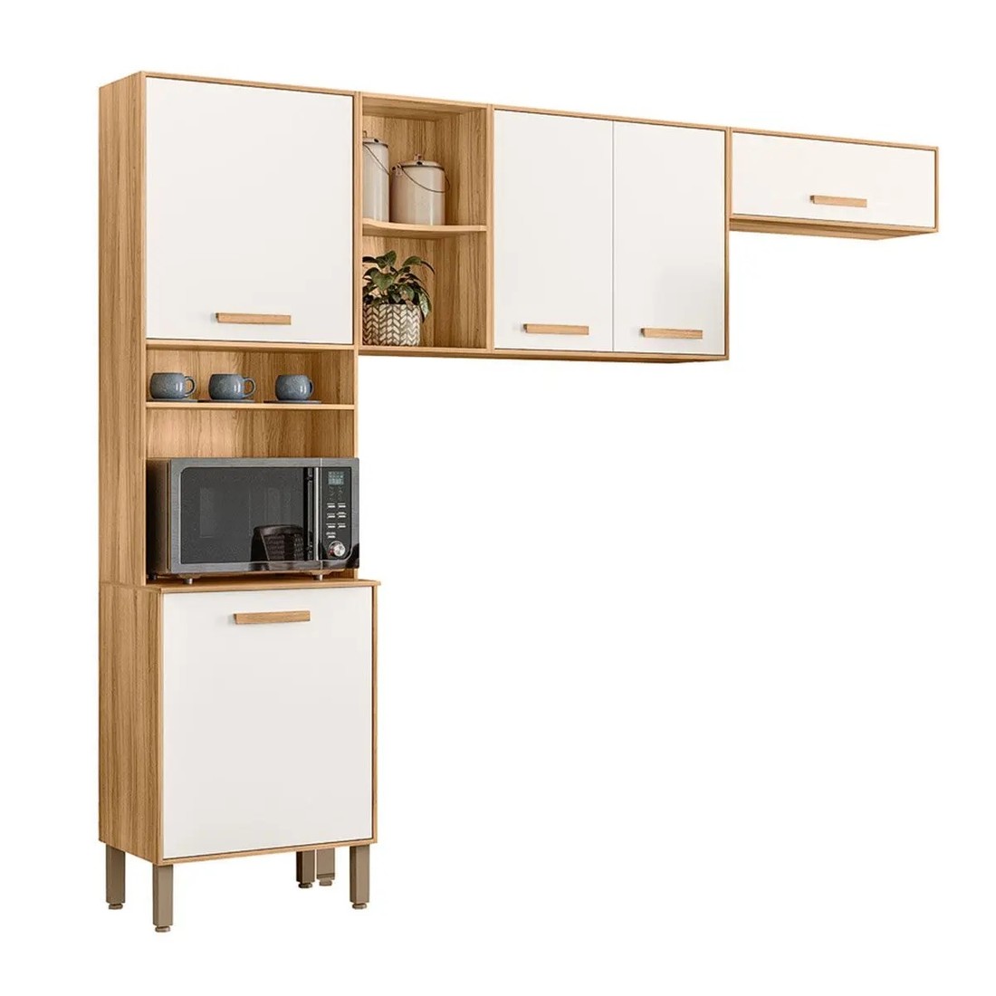 Cozinha Compacta Maria Flor 5 Portas Freijó/Off White – Nicioli Cozinha Compacta Maria Flor 5 Portas Freijó/Off White – Nicioli