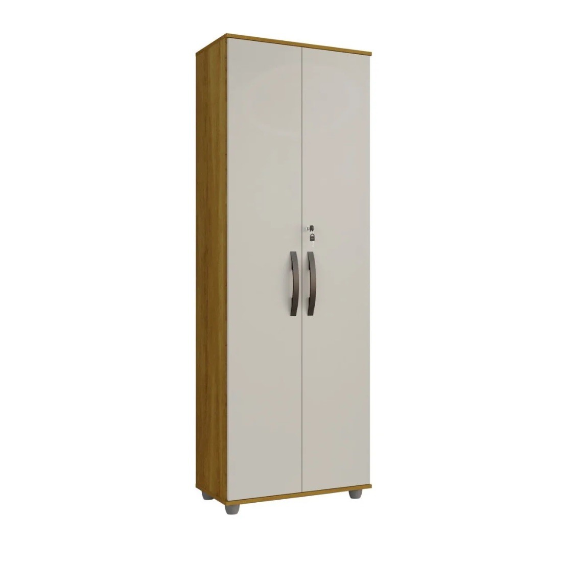 Armário Multiuso Caio 2 Portas 4 Prateleiras Cinamomo/Off White CHF Móveis